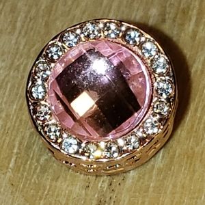 Rose Gold Pink Crystal European Charm Bead